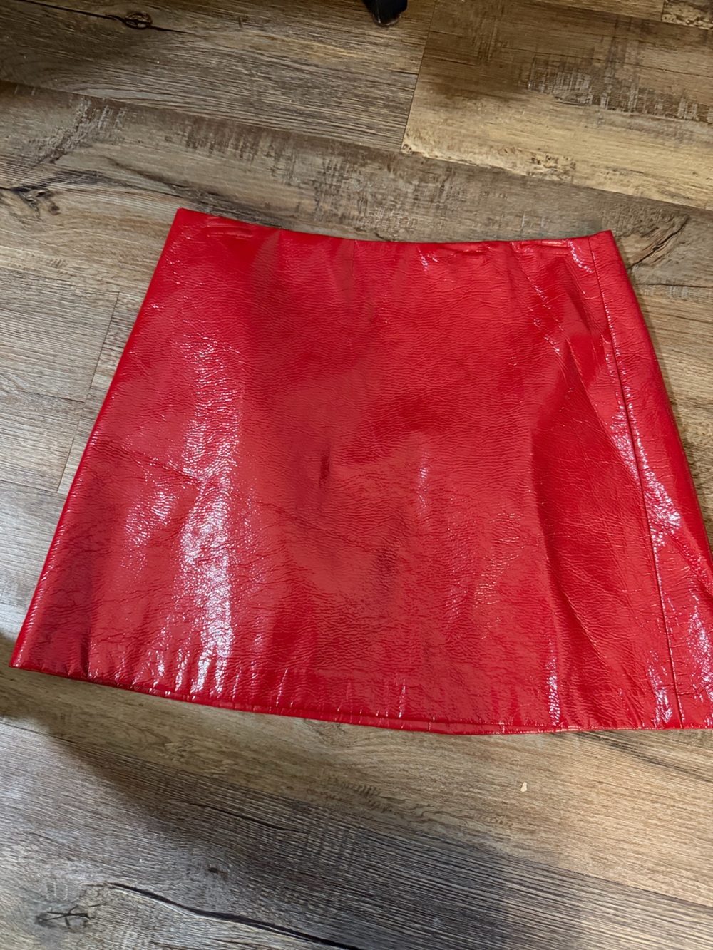 Forever 21 Shiny Red Faux Leather Mini Skirt